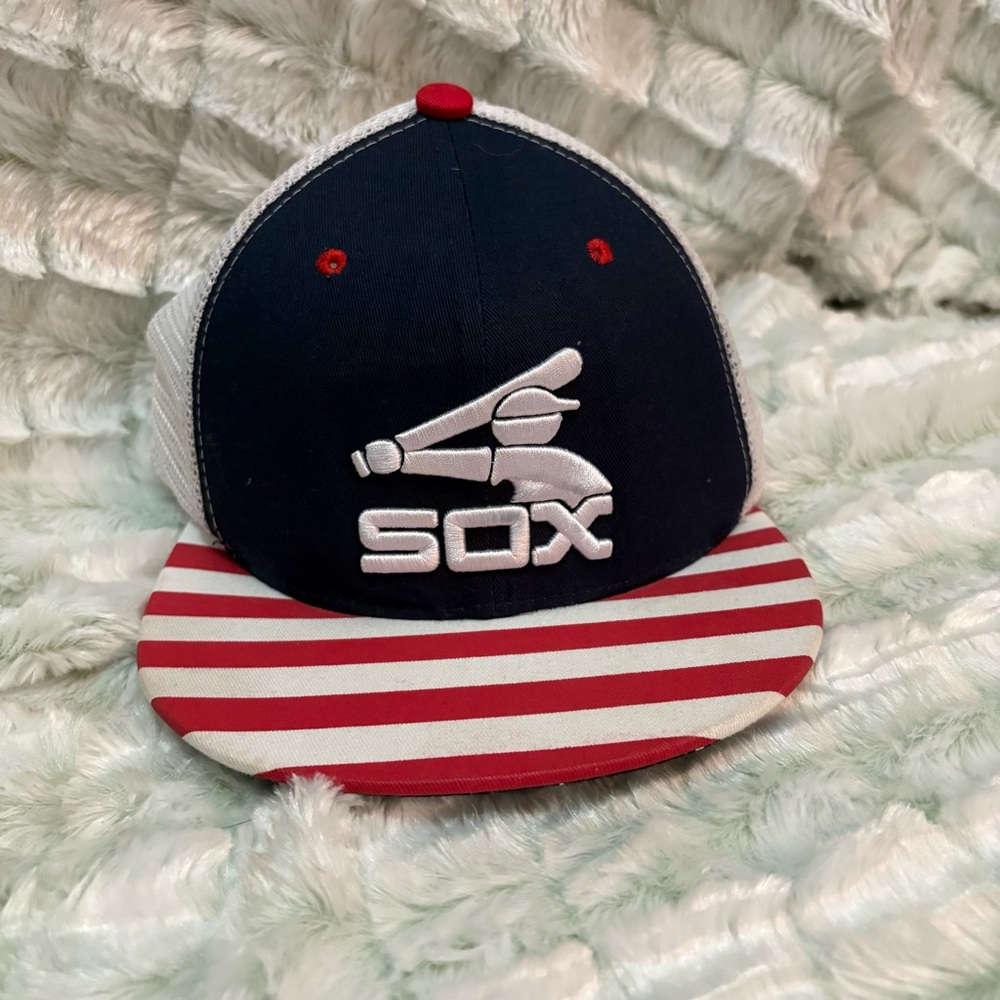 Chicago White Sox Check-in Baseball Cap Hat Stars Stripes Red White And Blue SGA
